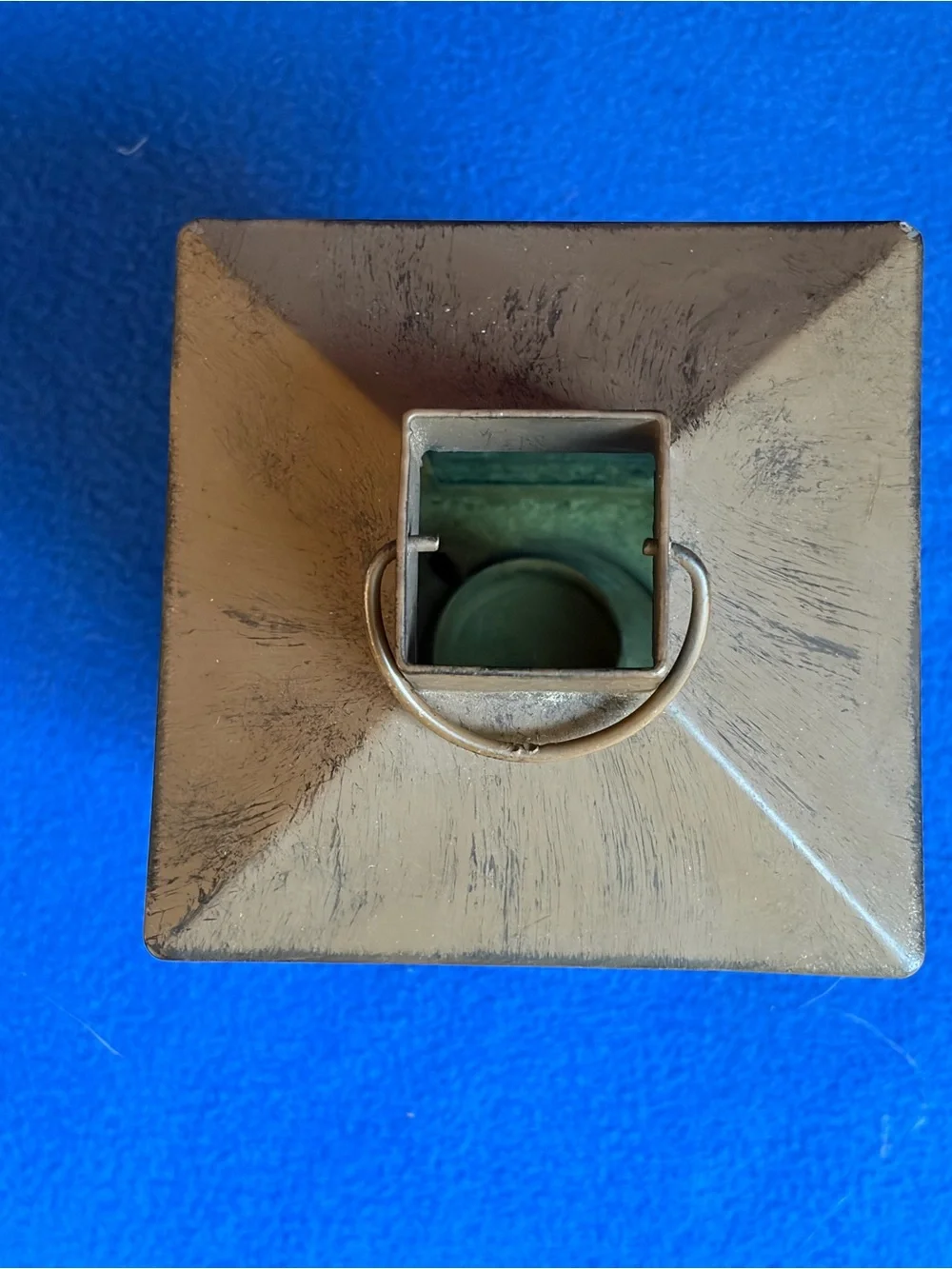 Rustic Bronze Dragonfly Glass Panel Lantern Rare Find- Unbranded vintage